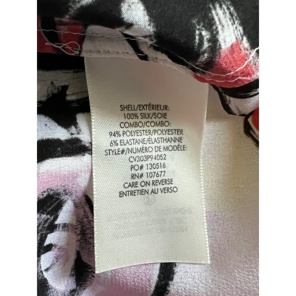 Alice + Olivia x Blair Z Willa Placket Silk Pop Art Button Down Blouse Top Small - Picture 12 of 14